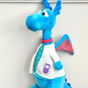 Disney Doc McStuffins Plush Blue Dragon STUFFY Plush Lab Coat Toy Stuffed Animal
